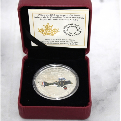 439 - Royal Canadian Mint 2016 $20 Fine Silver Coin Aircraft Of The First World War Royal Aircraft Factory... 