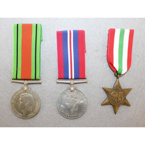 215 - Three British WWII Medals

British War Medal
Defence Medal
Italy Star Medal