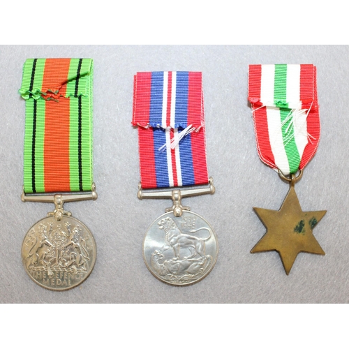 215 - Three British WWII Medals

British War Medal
Defence Medal
Italy Star Medal