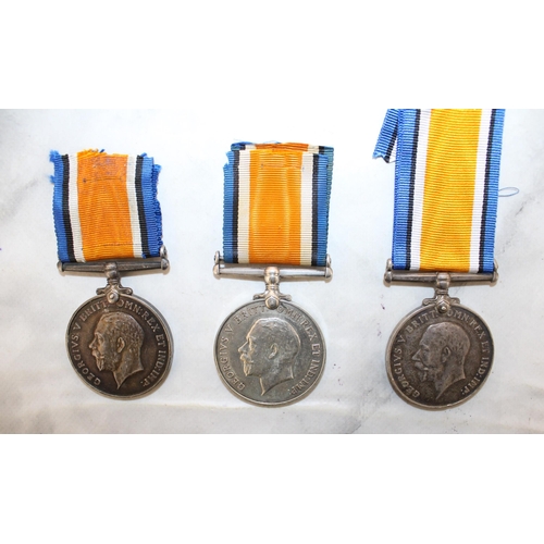 218 - Six Medals including Four WWI British War Medals

J.W. MCKERNAN - CHES REGT
T G TOZER CHES REGT
N BO... 