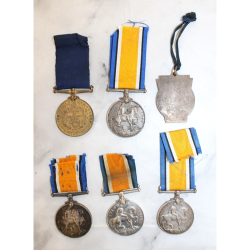 218 - Six Medals including Four WWI British War Medals

J.W. MCKERNAN - CHES REGT
T G TOZER CHES REGT
N BO... 