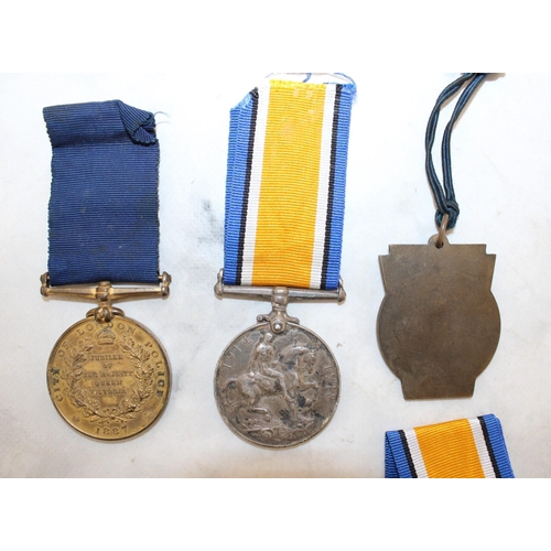 218 - Six Medals including Four WWI British War Medals

J.W. MCKERNAN - CHES REGT
T G TOZER CHES REGT
N BO... 