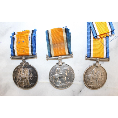 218 - Six Medals including Four WWI British War Medals

J.W. MCKERNAN - CHES REGT
T G TOZER CHES REGT
N BO... 