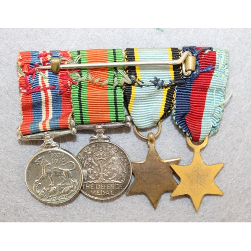 220 - WWII Miniature Medal Group of 4 Including Air Crew Europe Star