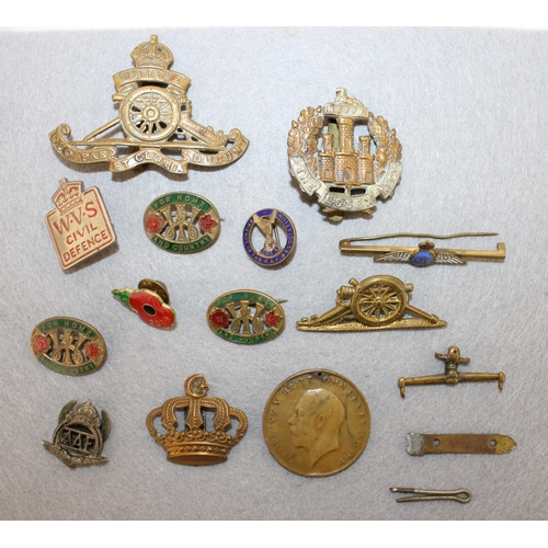 192 - Collection Of Mixed Badges ( RAF And Home Guard) including Broken Mercantile Marine Medal (WWI)