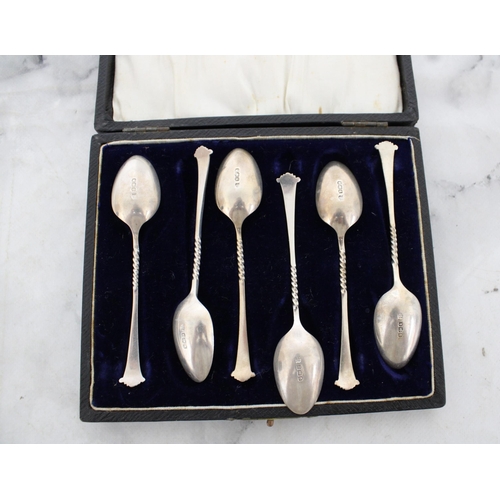 563 - Hallmarked Silver Boxed Tea Spoons