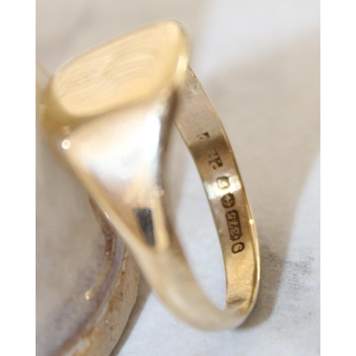 602 - Gents 9ct Gold Ring 5gms JBW Inscription Inside Anne 7.11.59 Size-X In Box