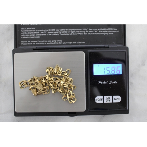 606 - Stamped 375 Gold Necklace Length-16in Weight-15.86g In A Box