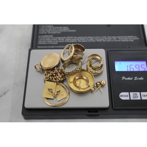 612 - Mixed Gold Items/Scrap Weight-16.95g