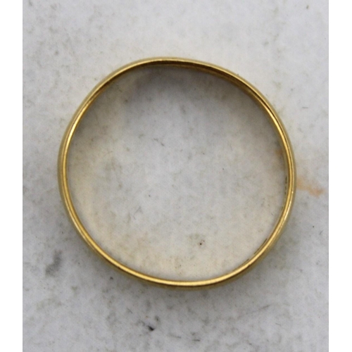 613 - Stamped 22ct Gold Band Ring Size-O Weight-3.19g In A Box