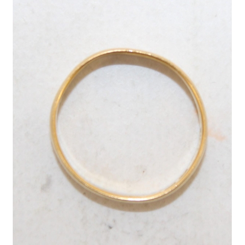 613 - Stamped 22ct Gold Band Ring Size-O Weight-3.19g In A Box