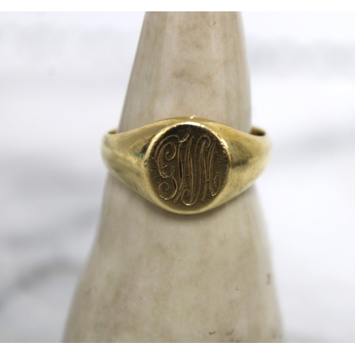 615 - Gents Gold Signet Ring Size-Y Weight-9.81g In A Box