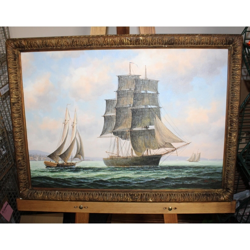 232 - JAMES HARDY III Oil Painting- Ships- 76.5cm x 57cm
Collection Only