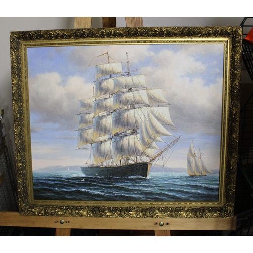 233 - JAMES HARDY III Oil Painting - Sailing Ship 
68cm x 57.5cm
Collection Only