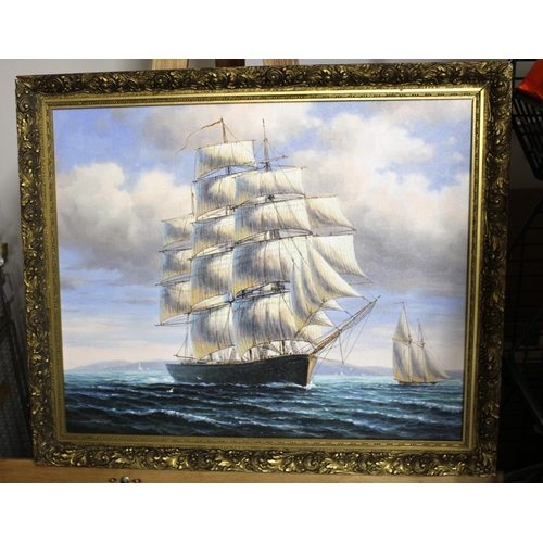 233 - JAMES HARDY III Oil Painting - Sailing Ship 
68cm x 57.5cm
Collection Only