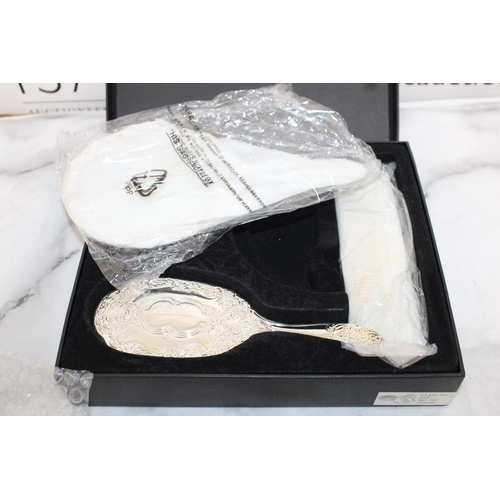 569 - Ladies Boxed Silver Plated Vanity Set