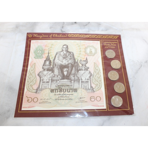 464 - Kingdom Of Thailand Commemorative Bank Note & Coins