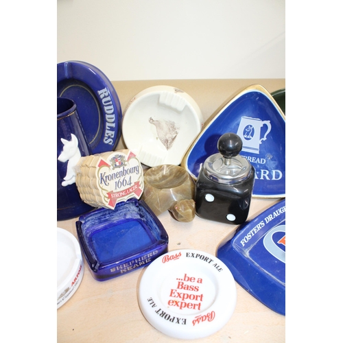 171 - Quantity Of Collectable Ash Trays & Beer Mats, Ceramic Tankard, Jug.
Collection Only