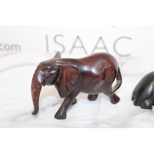 151 - African Wooden Animals x 3