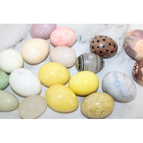 92 - Collection Of Collectable Stone Etc Eggs