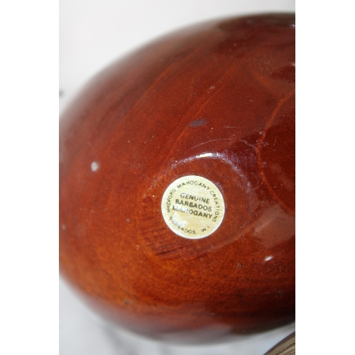 93 - Collection Of Collectable Stone Etc Eggs One Genuine Barbados Mahogany