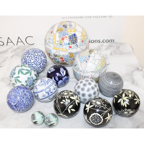 94 - Collection Of Decorate Ceramic Etc Balls