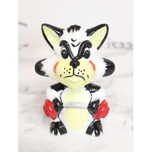 101 - Lorna Bailey Cats The Weight Lifter Cat Arnie  Height-13cm Collection Only