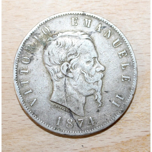 465 - 1874 Regno D'Italia L.5 Coin