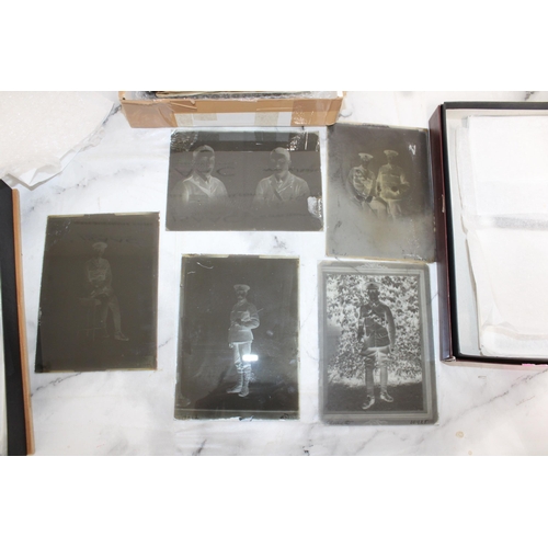 200 - Large Collection of WWI Glass Photo Negatives - Mostly Portraits - Over 25 Negatives