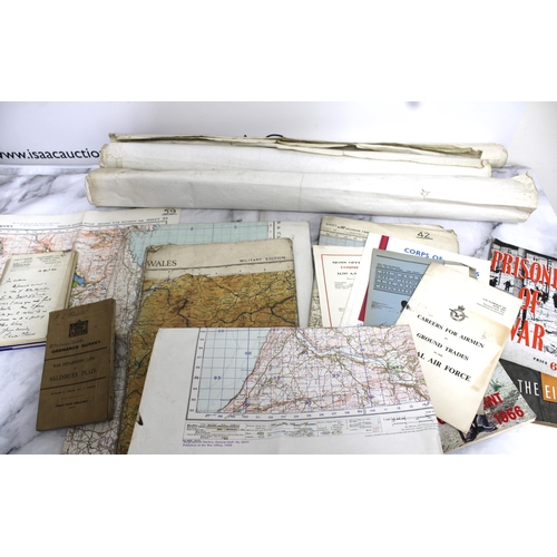 202 - Military Ordnance Survey Maps dated 1940, Military Books and Other Emphemra