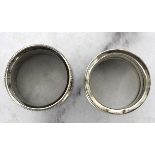 535 - Two Hallmarked Silver Napkin Rings