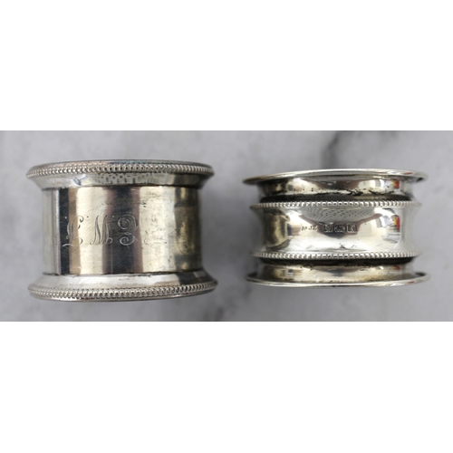 535 - Two Hallmarked Silver Napkin Rings