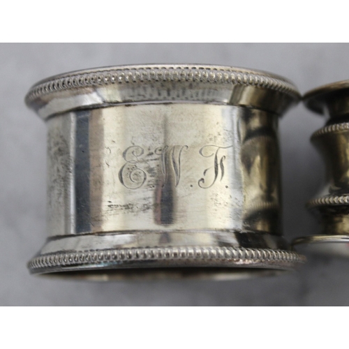 535 - Two Hallmarked Silver Napkin Rings