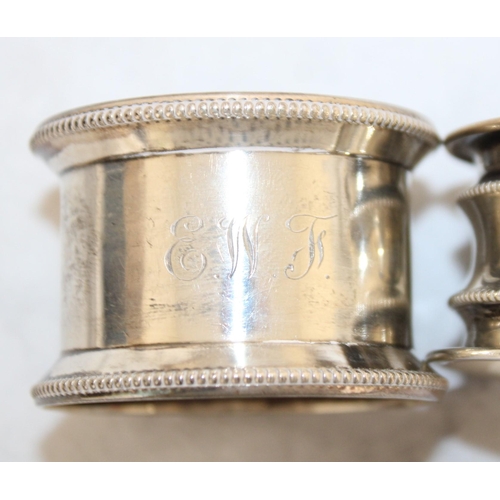 535 - Two Hallmarked Silver Napkin Rings