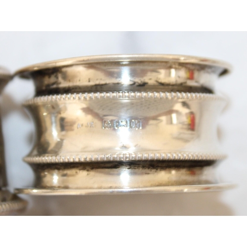 535 - Two Hallmarked Silver Napkin Rings