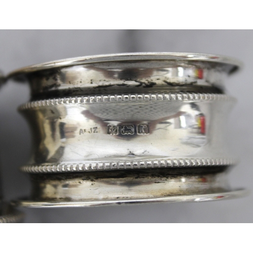 535 - Two Hallmarked Silver Napkin Rings