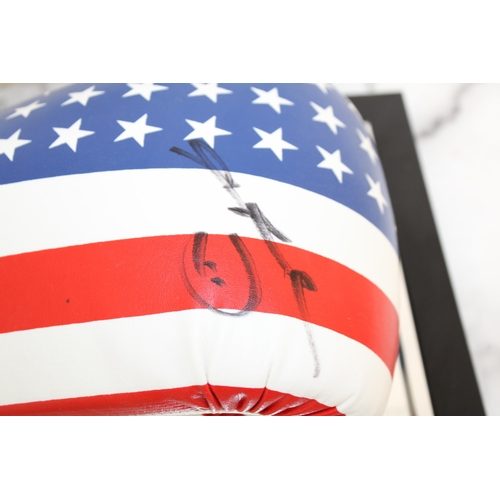 245 - Signed SUGAR RAY LEONARD BOXING GLOVE Cased With Certificate Of Authenticity From Gold Star Memorabi... 