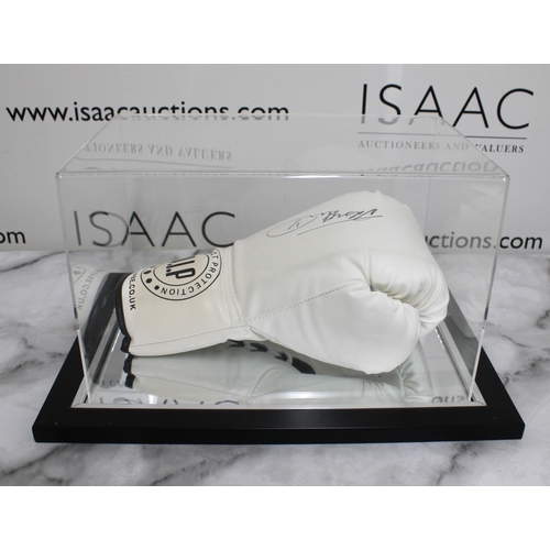 248 - Signed FRANK BRUNO WHITE V.I.P BOXING GLOVE Cased With Certificate Of Authenticity Montage Moments
C... 