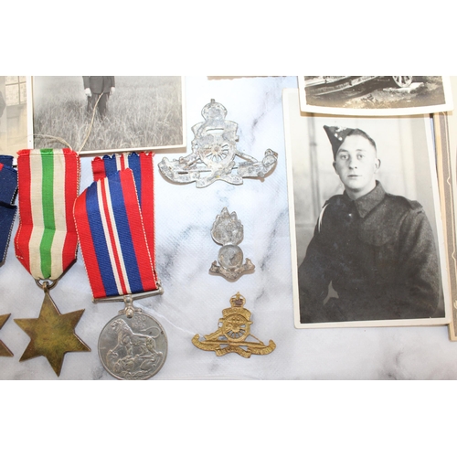 269 - WW2 Royal Artillery PoW Dogtag, Medals & Family Photos Father Also RA WW1 & Later Plus Post WW2