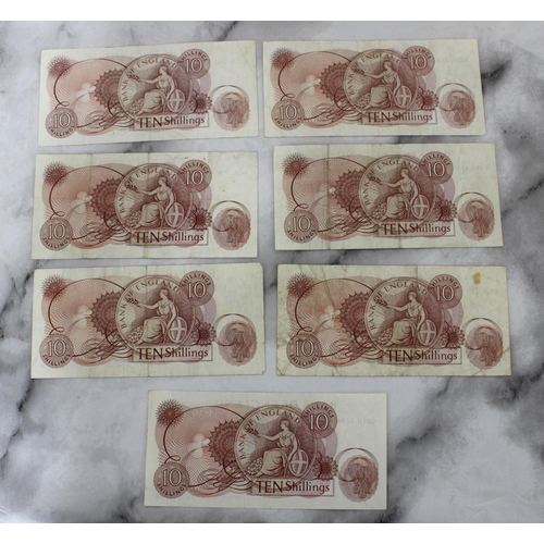 332 - Seven Ten Shilling Notes