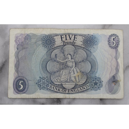 336 - Cashier Hollom Five Pounds Note