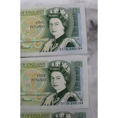 344 - Four Consecutive £1 Pound Notes Cashier D.H.F.Somerset