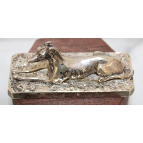 546 - Silver Plated Greyhound On Plinth
Length-9.5cm