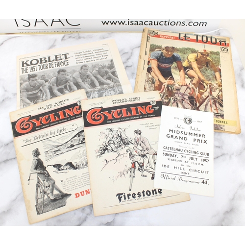 253 - 1951 Tour De France Newspaper/Magazine Two 1946 Cycling Magazines & 1957 Midsummer Grand Prix Progra... 