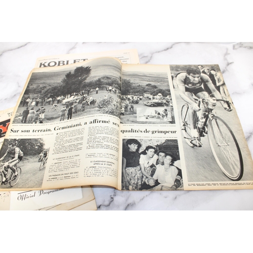 253 - 1951 Tour De France Newspaper/Magazine Two 1946 Cycling Magazines & 1957 Midsummer Grand Prix Progra... 