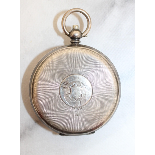 496 - Stamped 925 Silver Pocket Watch Untested
Front Not Closing