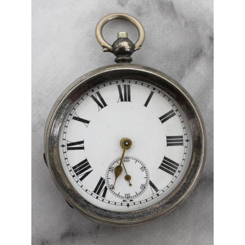 496 - Stamped 925 Silver Pocket Watch Untested
Front Not Closing