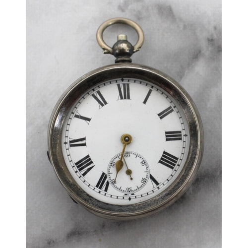 496 - Stamped 925 Silver Pocket Watch Untested
Front Not Closing