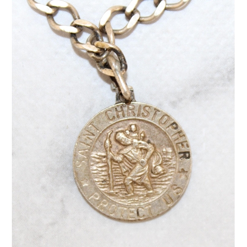 548 - Stamped 925 Italy Bracelet & Stamped Silver GJ Ltd St Christopher Pendant