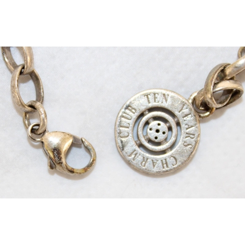 549 - Stamped 925 Bracelet & Ten Years Charm Club Thomas Sabo Charm Club